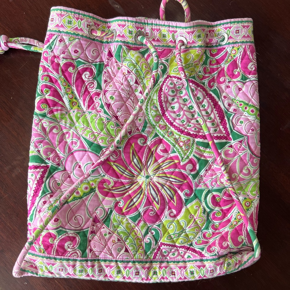 Vera Bradley Drawstring Backpack in Petal Pink